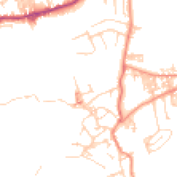 Daytime road noise heatmap for BD20 7QS
