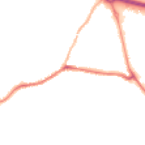 Night-time road noise heatmap for BD20 7RJ