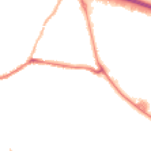 Night-time road noise heatmap for BD20 7RP