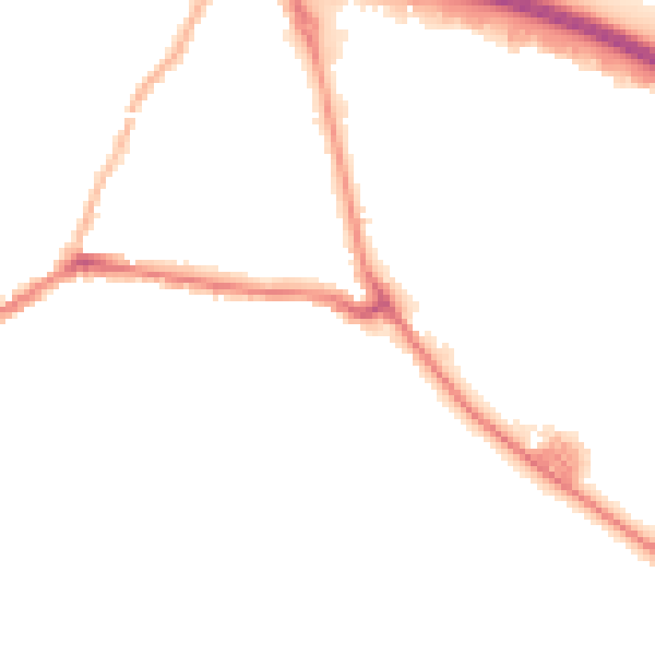 Night-time road noise heatmap for BD20 7RZ