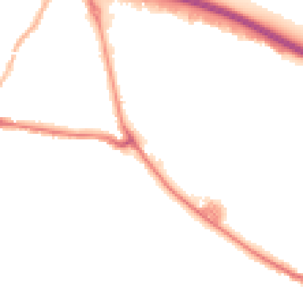 Night-time road noise heatmap for BD20 7SH
