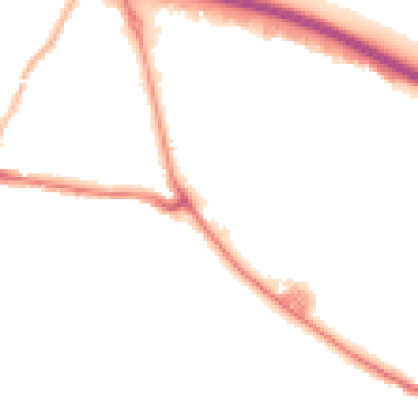 Night-time road noise heatmap for BD20 7SQ