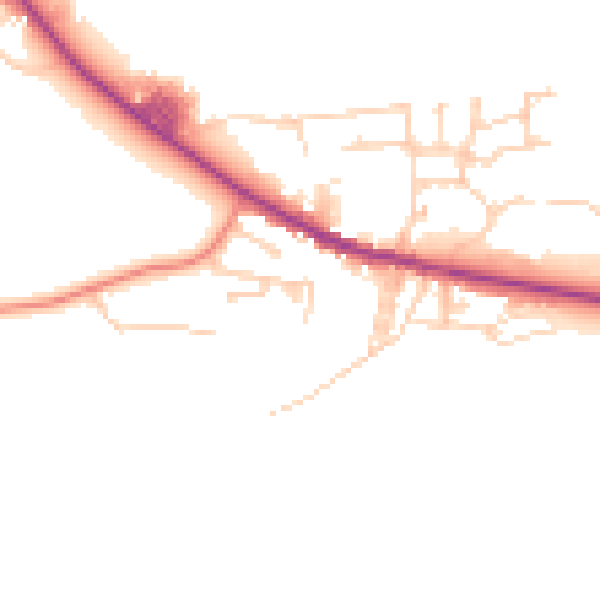 Daytime road noise heatmap for BD20 7SZ