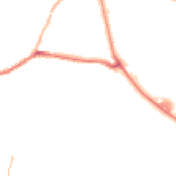Night-time road noise heatmap for BD20 7TA