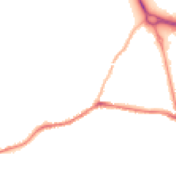 Night-time road noise heatmap for BD20 8AA
