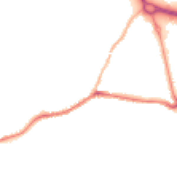 Night-time road noise heatmap for BD20 8AB