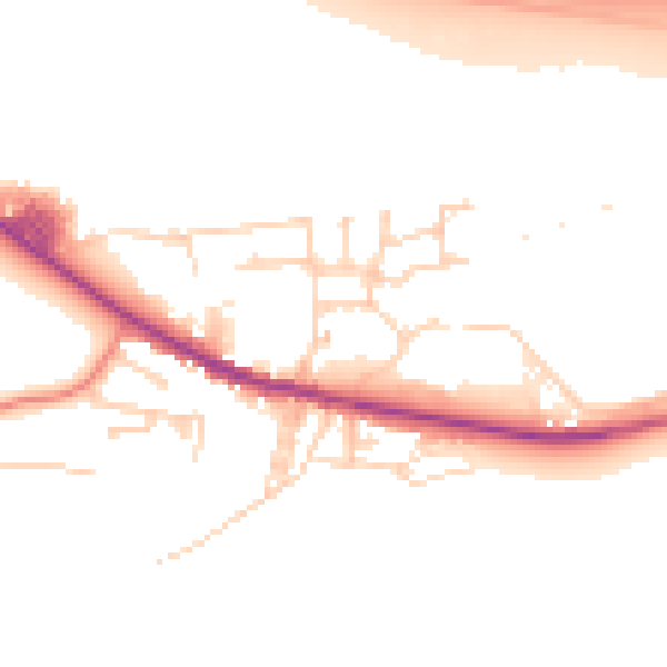 Daytime road noise heatmap for BD20 8AD