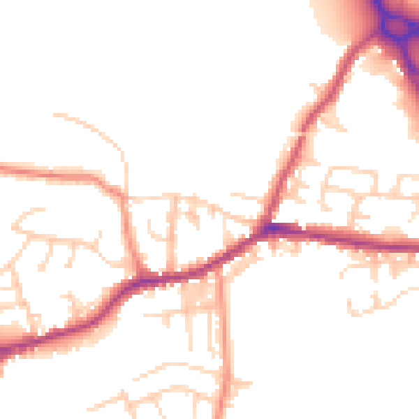 Daytime road noise heatmap for BD20 8AJ