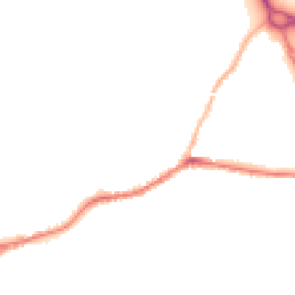 Night-time road noise heatmap for BD20 8AJ