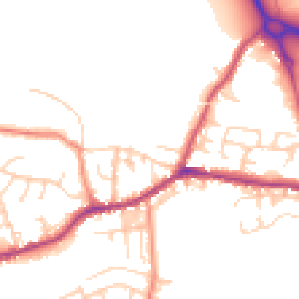 Daytime road noise heatmap for BD20 8AL