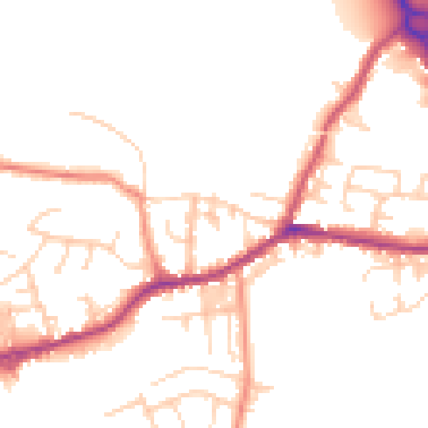Daytime road noise heatmap for BD20 8AR