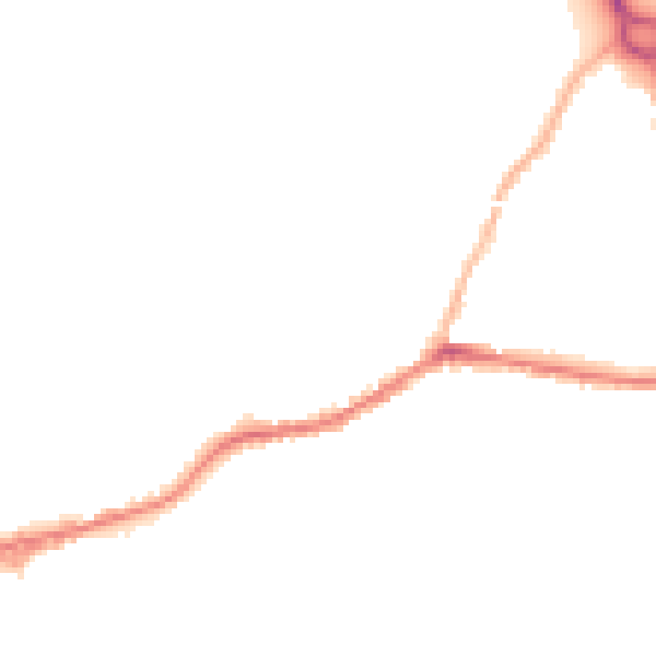 Night-time road noise heatmap for BD20 8AR
