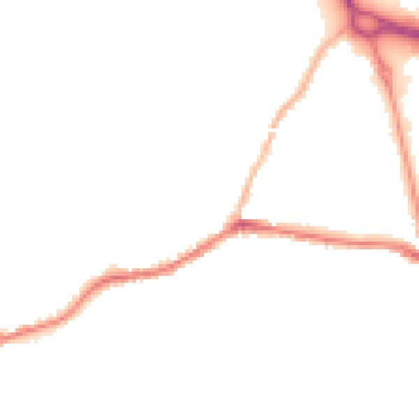 Night-time road noise heatmap for BD20 8AW