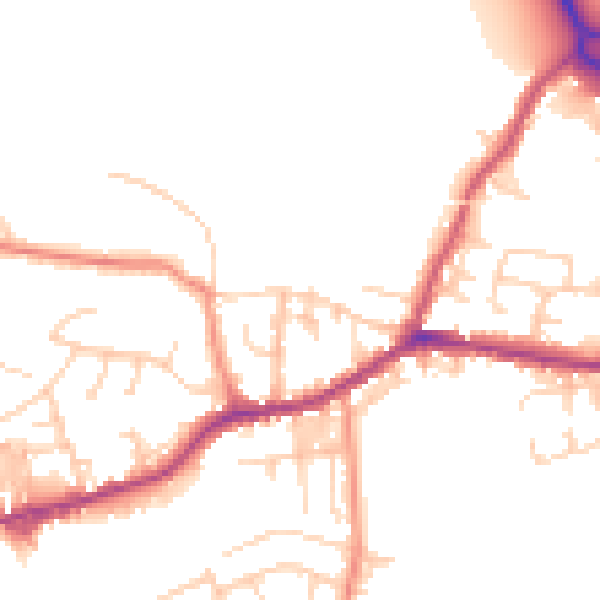 Daytime road noise heatmap for BD20 8AX