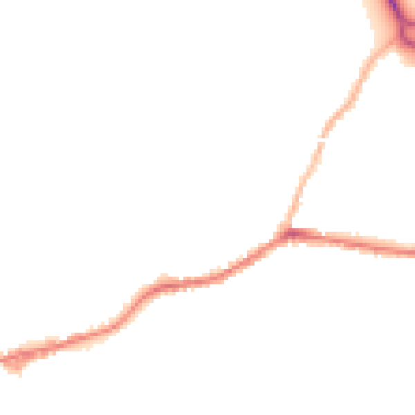 Night-time road noise heatmap for BD20 8AX