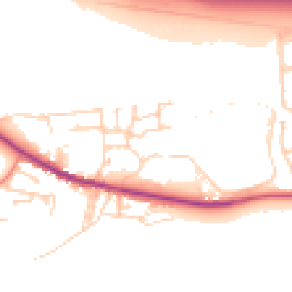 Daytime road noise heatmap for BD20 8BS