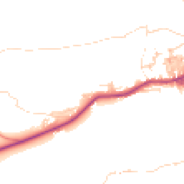 Daytime road noise heatmap for BD20 8DP