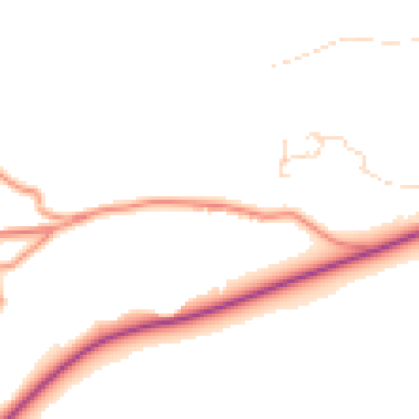 Daytime road noise heatmap for BD20 8DX