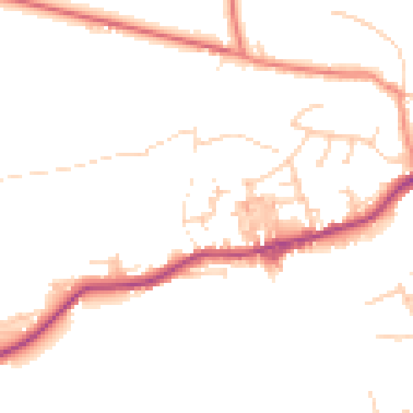 Daytime road noise heatmap for BD20 8DZ