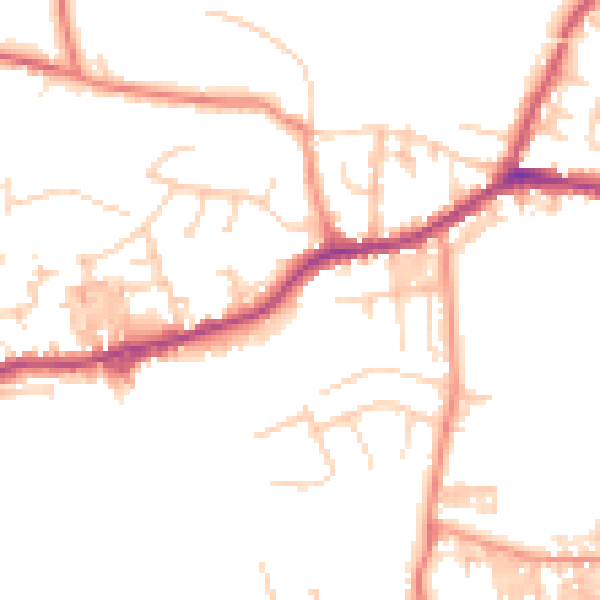 Daytime road noise heatmap for BD20 8EG