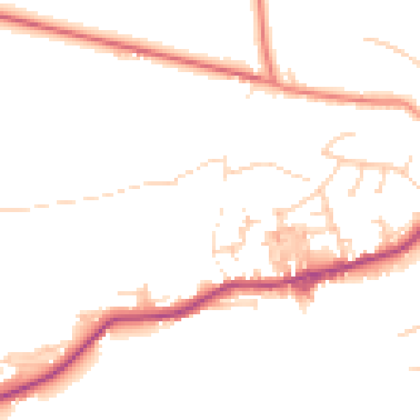 Daytime road noise heatmap for BD20 8EW