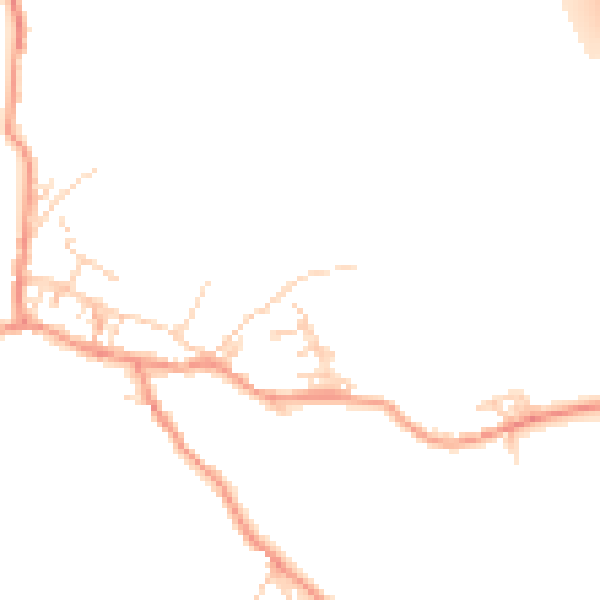 Daytime road noise heatmap for BD20 8FA