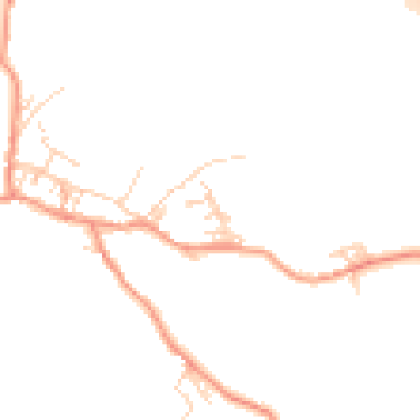 Daytime road noise heatmap for BD20 8FD