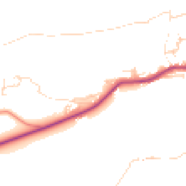 Daytime road noise heatmap for BD20 8FJ