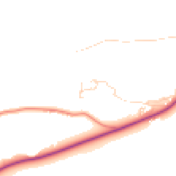 Daytime road noise heatmap for BD20 8FL