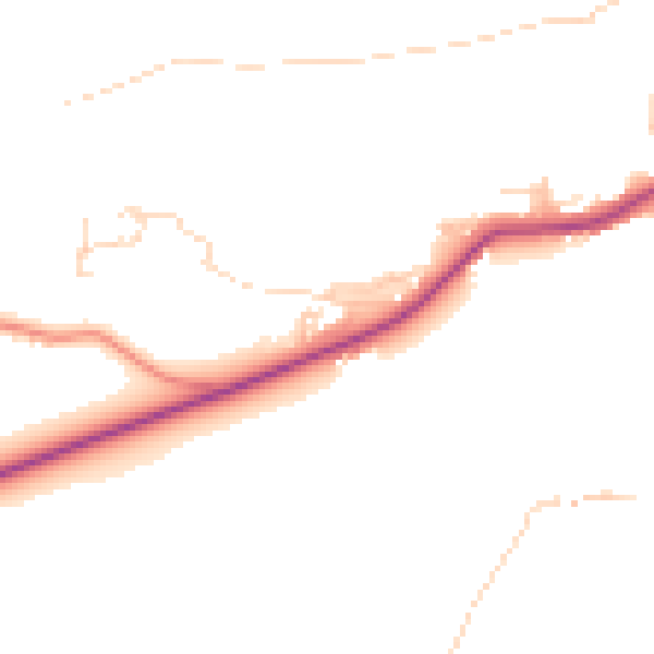 Daytime road noise heatmap for BD20 8FN