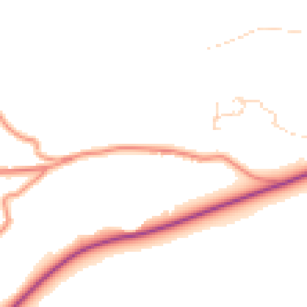 Daytime road noise heatmap for BD20 8FS