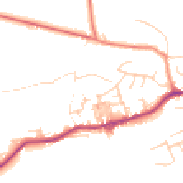 Daytime road noise heatmap for BD20 8FU