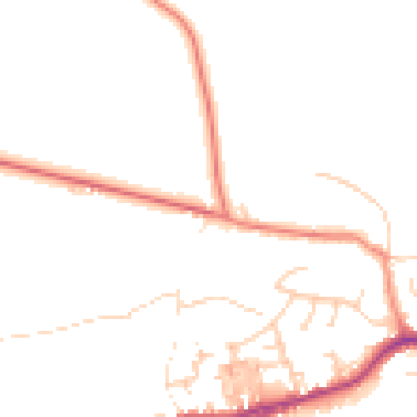 Daytime road noise heatmap for BD20 8JN