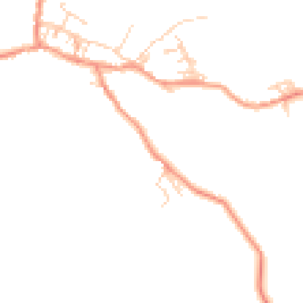 Daytime road noise heatmap for BD20 8JY
