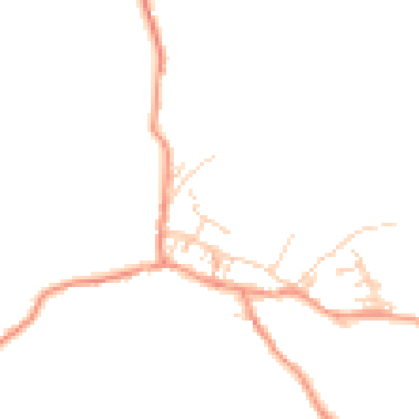 Daytime road noise heatmap for BD20 8ND