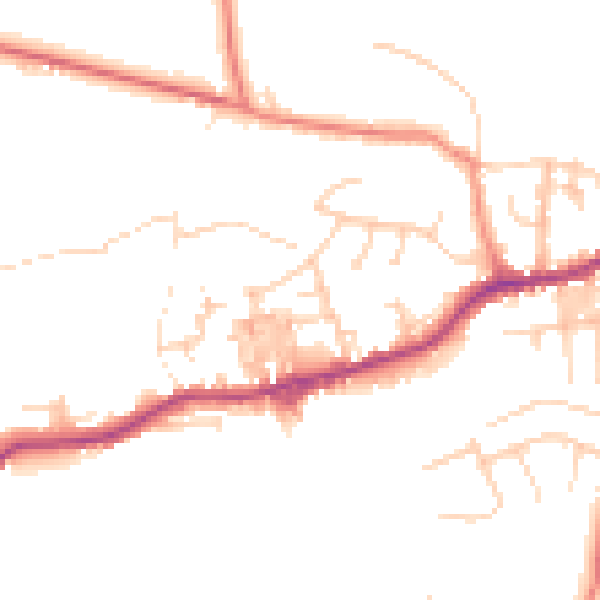 Daytime road noise heatmap for BD20 8PX