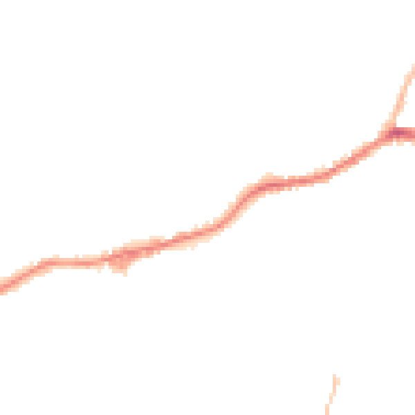Night-time road noise heatmap for BD20 8PZ