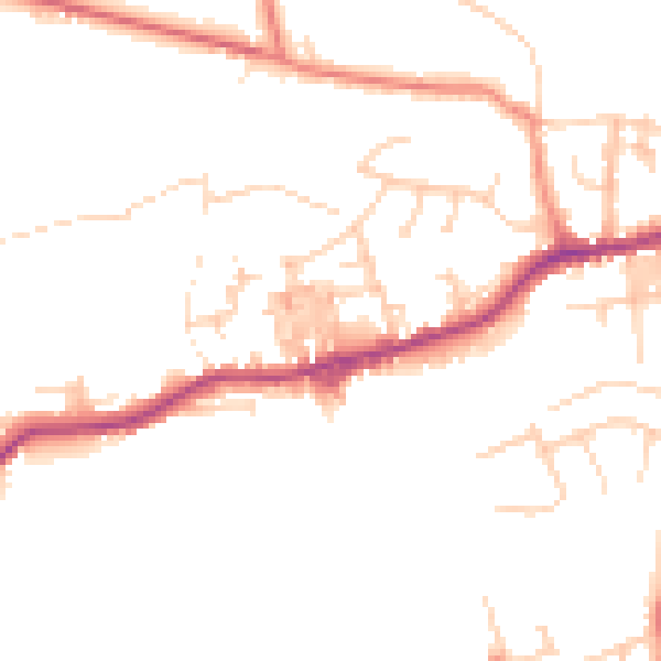 Daytime road noise heatmap for BD20 8QB
