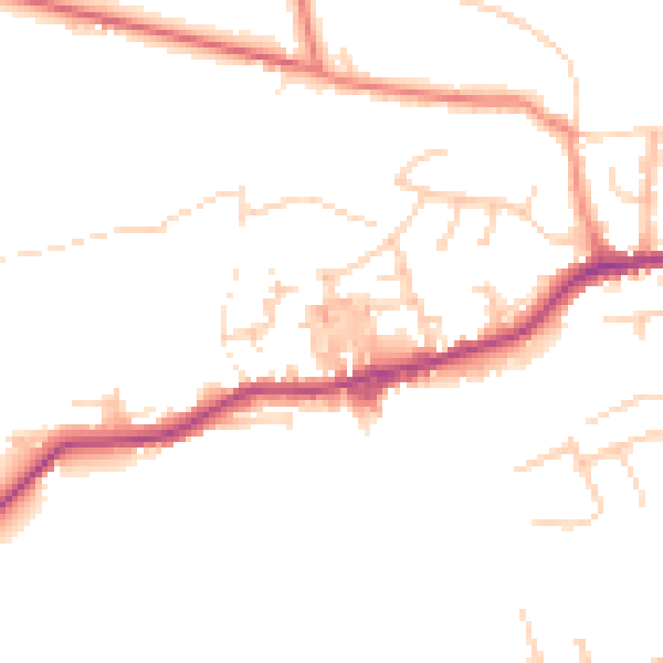 Daytime road noise heatmap for BD20 8QH