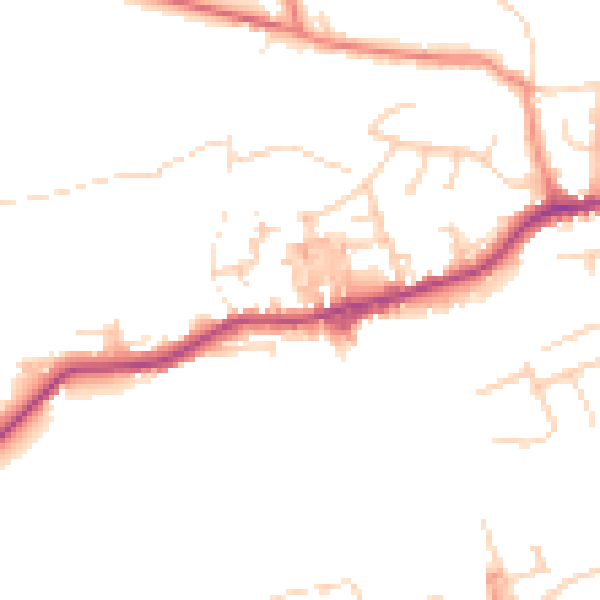 Daytime road noise heatmap for BD20 8QN