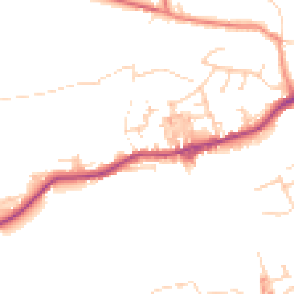 Daytime road noise heatmap for BD20 8QS