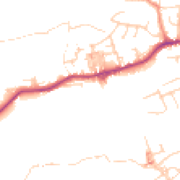 Daytime road noise heatmap for BD20 8QW