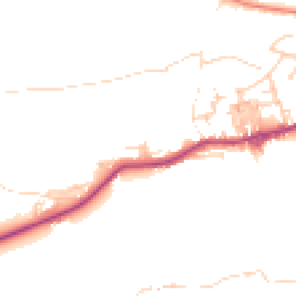 Daytime road noise heatmap for BD20 8QY