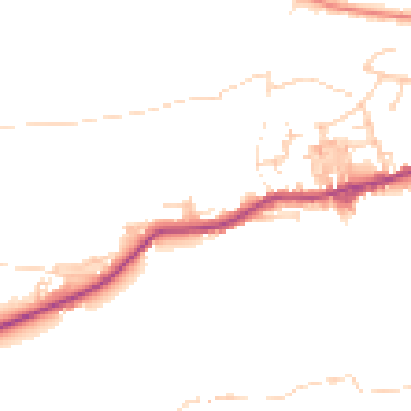 Daytime road noise heatmap for BD20 8QZ