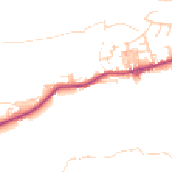 Daytime road noise heatmap for BD20 8RG