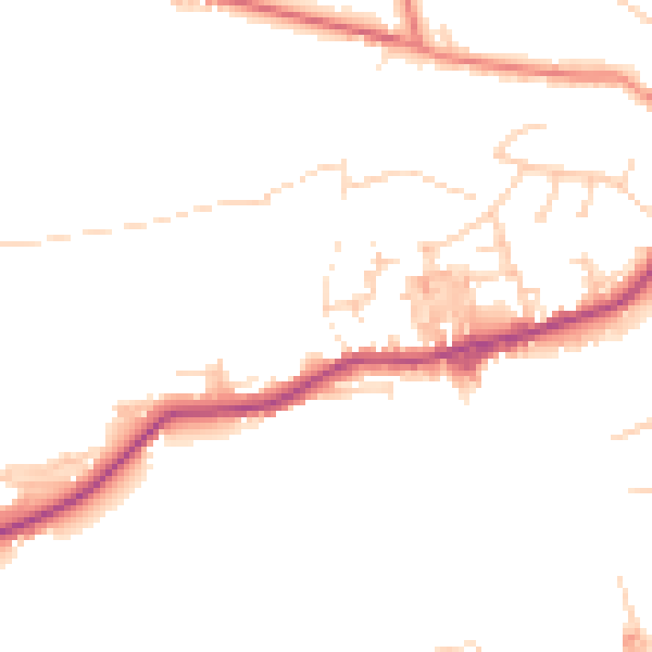 Daytime road noise heatmap for BD20 8RJ