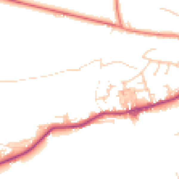 Daytime road noise heatmap for BD20 8RN