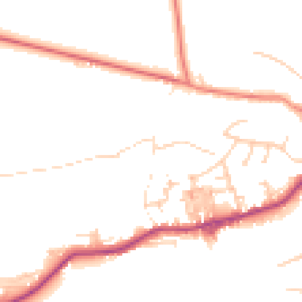 Daytime road noise heatmap for BD20 8RS