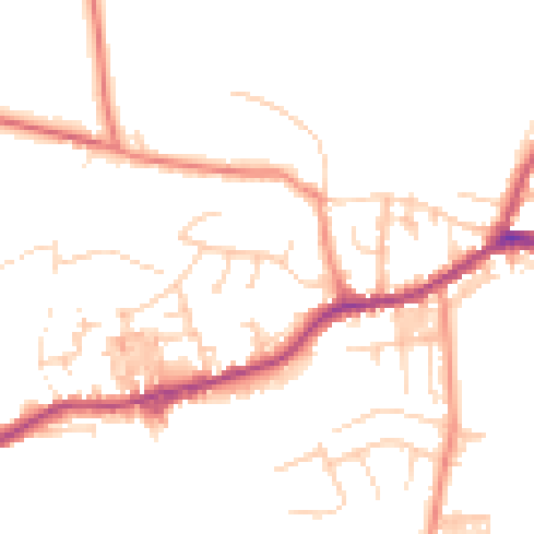 Daytime road noise heatmap for BD20 8RY