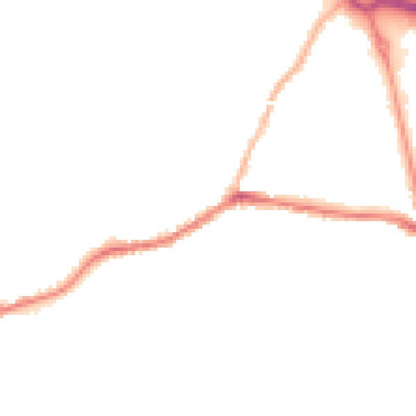 Night-time road noise heatmap for BD20 8TD